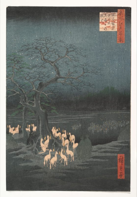 Utagawa Hiroshige - New Year’s Eve Foxfires at the Changing Tree (1857)